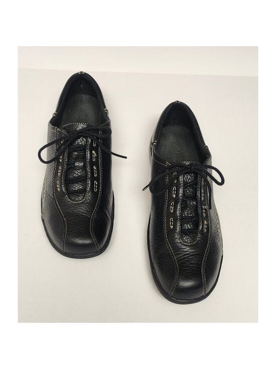 Clarks Shoes - Clarks Viola Black Leather Loafer Lace Up Casual Shoes Size 7 Medium